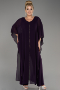 Robe De Invitation Grande Taille Mousseline Violet Foncé ABT112