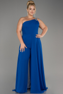 Robe De Invitation Grande Taille Mousseline Bleu Saxe ABT119