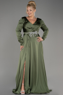 Robe De Fiançailles Grande Taille Satin Longue Kaki ABU3941