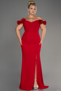 Robe De Graduation Grande Taille Longue Rouge ABU3946