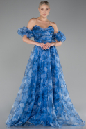 Robe de Soirée Longue Bleu ABU4064