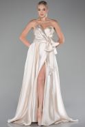 Robe De Soirée Satin Longue Or ABU3674