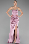 Robe De Soirée Satin Longue Poudre ABU3706