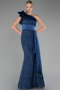 Robe de Soirée Longue Bleu Marine ABU4059