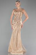 Robe de Soirée Longue Or ABU4061