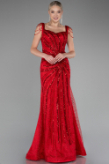 Robe de Soirée Longue Rouge ABU4061