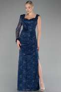 Robe de Soirée Longue Bleu Marine ABU4062