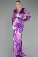 Robe Queue de Poisson Longue Violet ABU4067