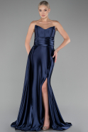 Robe de Soirée Longue Bleu Marine ABU4072