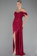 Robe de Soirée Longue Squameuse Fushia ABU4074