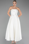 Robe de Cérémonie Longue Blanc ABU4049