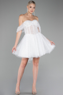 Robe de Fiançaille Mini Blanc ABK2109