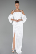 Robe De Fiançailles Grande Taille Longue Blanc ABU3921