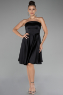 Robe de Cérémonie Courte Satin Noir ABK2111