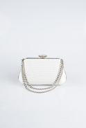 Sac De Soirée Luxe Argenté Blanc SHC834