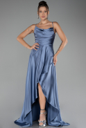 Robe De Soirée Satin Longue Indigo ABU3242