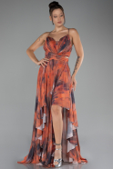 Robe de Soirée Longue Orange ABU4084