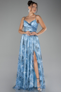 Robe Grande Taille Longue Bleu clair ABU3955