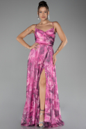 Robe De Soirée Longue Rose ABU3954