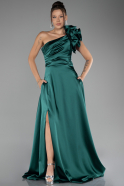 Robe de Soirée Longue Satin Émeraude ABU4092