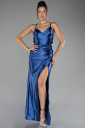 Robe de Soirée Longue Satin Indigo ABU2800