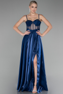 Robe de Soirée Longue Bleu Marine ABU4112