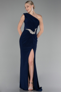 Robe de Soirée Longue Bleu Marine ABU4116