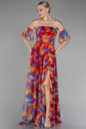 Robe de Soirée Longue Multicolore ABU4129