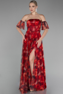 Robe de Soirée Longue Rouge ABU4129