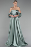 Robe de Soirée Longue Satin Turquoise ABU4132