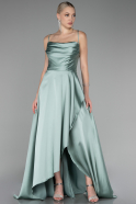 Robe De Soirée Satin Longue Menthe ABU4073