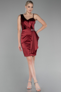 Robe De Cérémonie Courte Rouge Bordeaux ABK2024