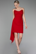 Robe de Cérémonie Courte Mousseline Rouge ABK2118