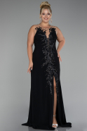 Robe Grande Taille Longue Noir ABU4099