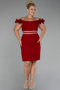 Robe De Invitation Grande Taille Courte Rouge ABK2121