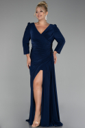 Robe de Soirée Grande Taille Longue Bleu Marine ABU4104