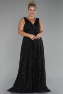 Robe De Fiançailles Grande Taille Longue Pierreux Noir ABU4147