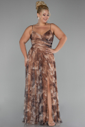 Robe Grande Taille Longue Brun ABU3955