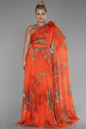 Robe De Soirée Grande Taille Longue Orange ABU3744