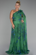 Robe De Soirée Grande Taille Longue Vert ABU3744