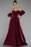 Robe De Soirée Longue Couleur Cerise ABU3950