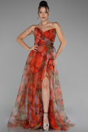 Robe de Soirée Longue Orange ABU4151