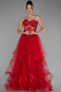 Robe de Soirée Longue Rouge ABU4153