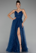 Robe de Soirée Longue Bleu Marine ABU4152