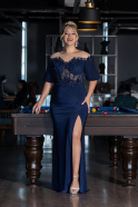 Robe de Soirée Grande Taille Longue Bleu Marine ABU4100