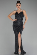 Robe de Soirée Longue Pierreux Noir ABU4164