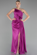 Robe de Soirée Longue Satin Fushia ABU4174