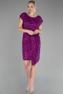 Robe De Soirée Courte Violet ABK2125