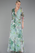 Robe de Soirée Longue Menthe ABU4181