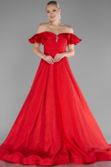 Robe De Soirée Longue Rouge ABU3884